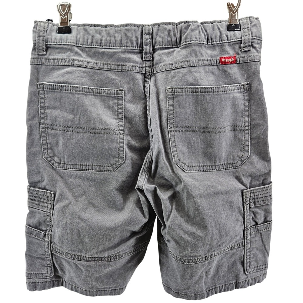 Wrangler Classic Straight Cargo Shorts Gray Youth Boys Sz 14 Regular Adjustable - Picture 4 of 9